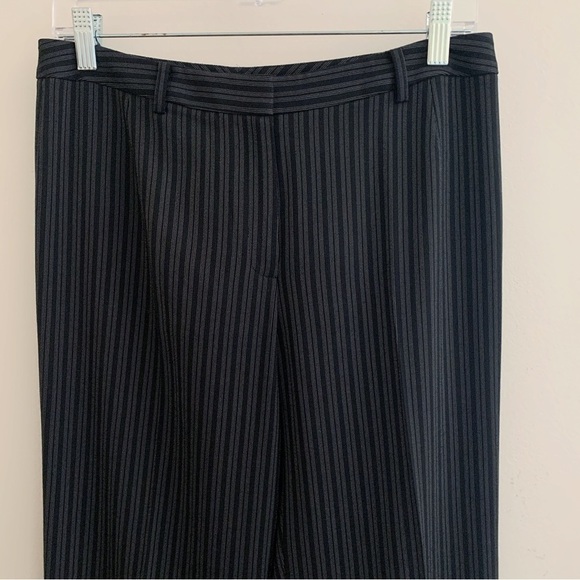 Lafayette 148 Striped Wool Blend Trousers Pants 6 Black - Picture 2 of 8